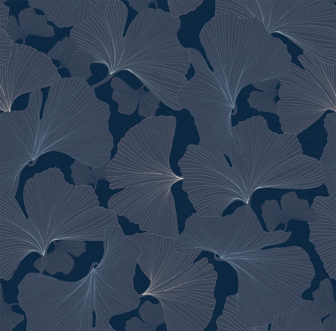 Sample of Genevieve Wallpaper in Classic Navy and Mineral
