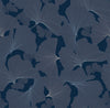 Silver Apricot Wallpaper in Classic Navy and Mineral
