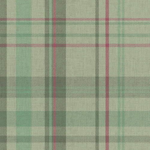 Royal Tartan Wallpaper in Mint, Green and Berry
