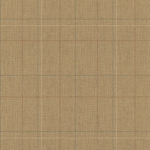 Royal Check Wallpaper in Toasted Caramel, Hazelnut and Green