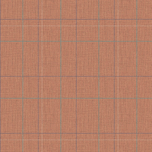 Royal Check Wallpaper in Rust, Navy and Teal