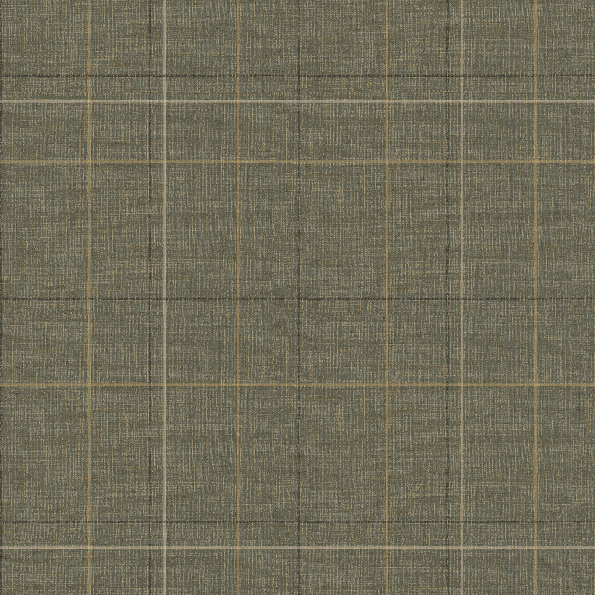 Royal Check Wallpaper in Green, Rich Olive and Yellow