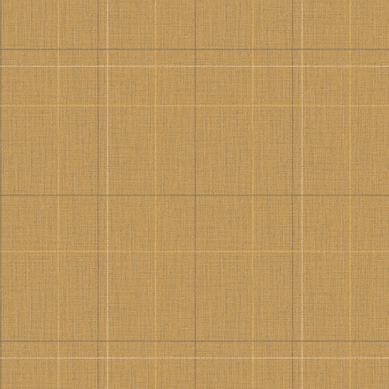 Royal Check Wallpaper in Mustard, Rich Olive and Yellow