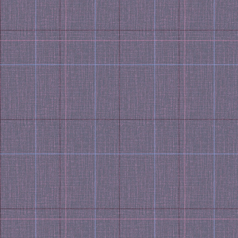 Royal Check Wallpaper in Rich Plum, Heather and Pink
