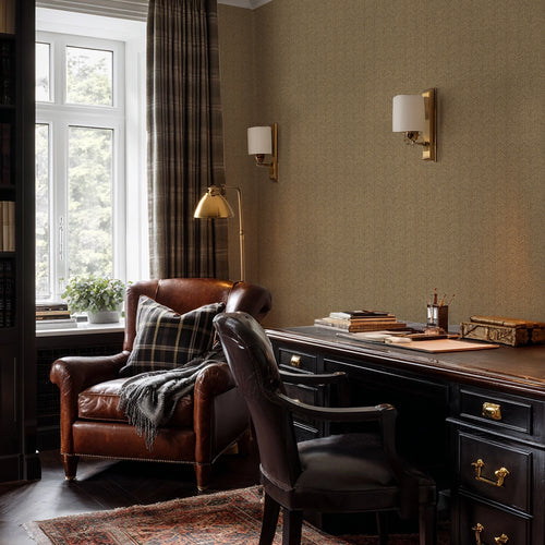 Royal Herringbone Wallpaper in Caramel