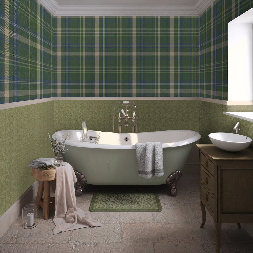 Royal Herringbone Wallpaper in Lime