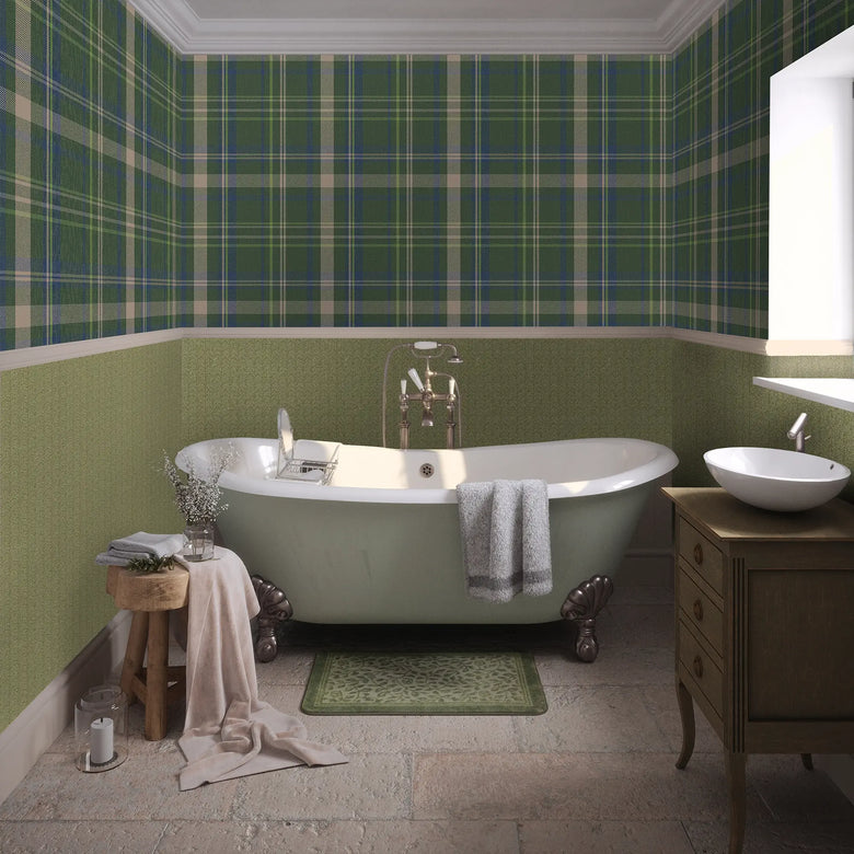 Royal Herringbone Wallpaper in Lime