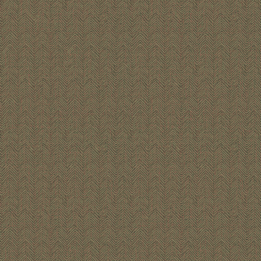 Royal Herringbone Wallpaper in Bracken Green