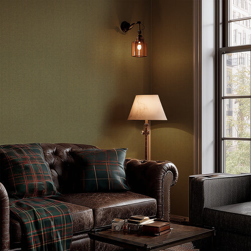 Royal Herringbone Wallpaper in Olive