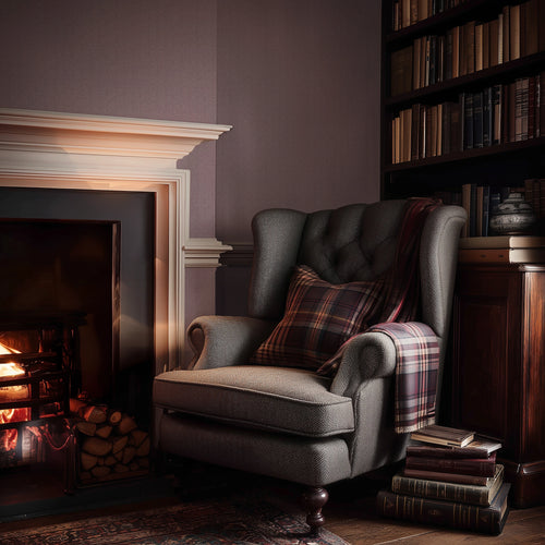 Royal Herringbone Wallpaper in Plum