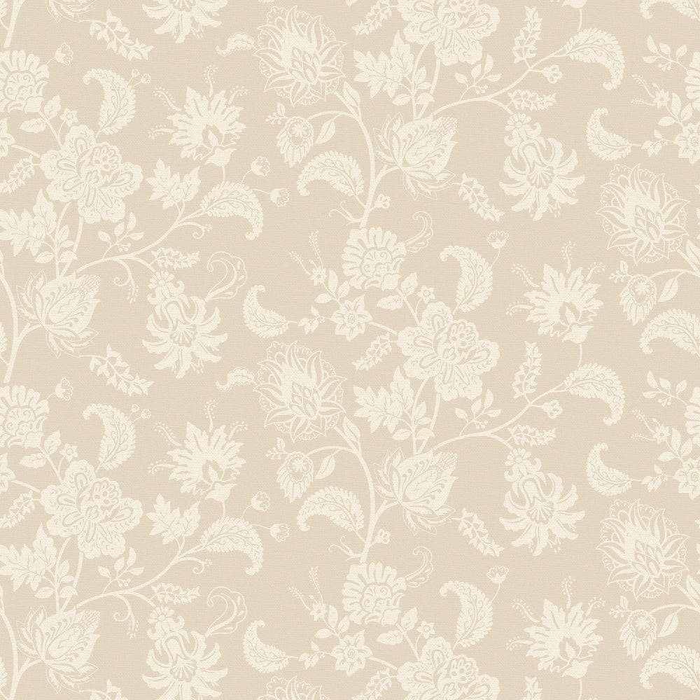 Balmoral Baroque Wallpaper Warm Cream on Latte
