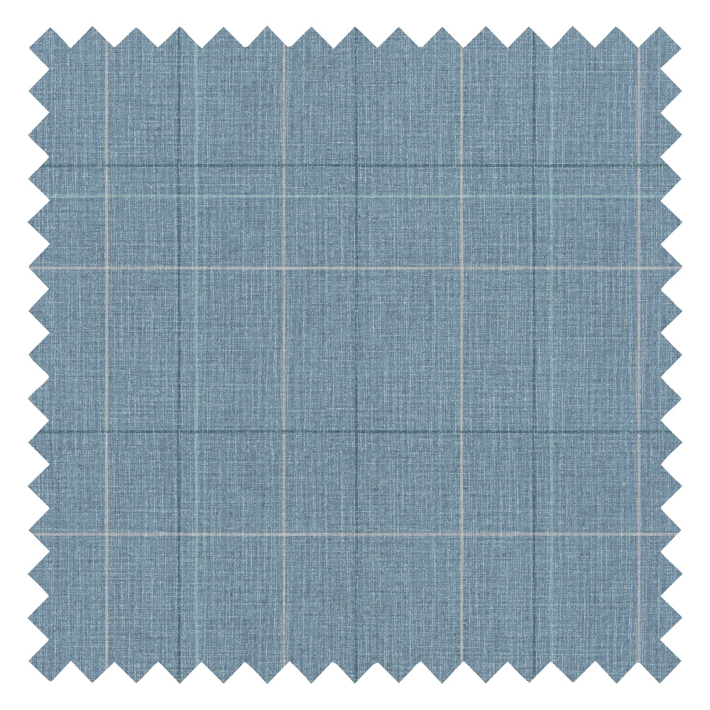 Royal Check Fabric in Seafoam, Dark Green and Turquoise