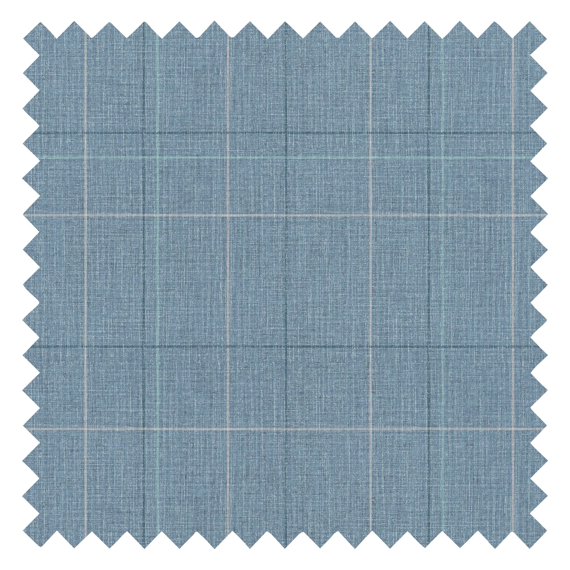 Royal Check Fabric in Soft Teal, Beige and Dark Teal