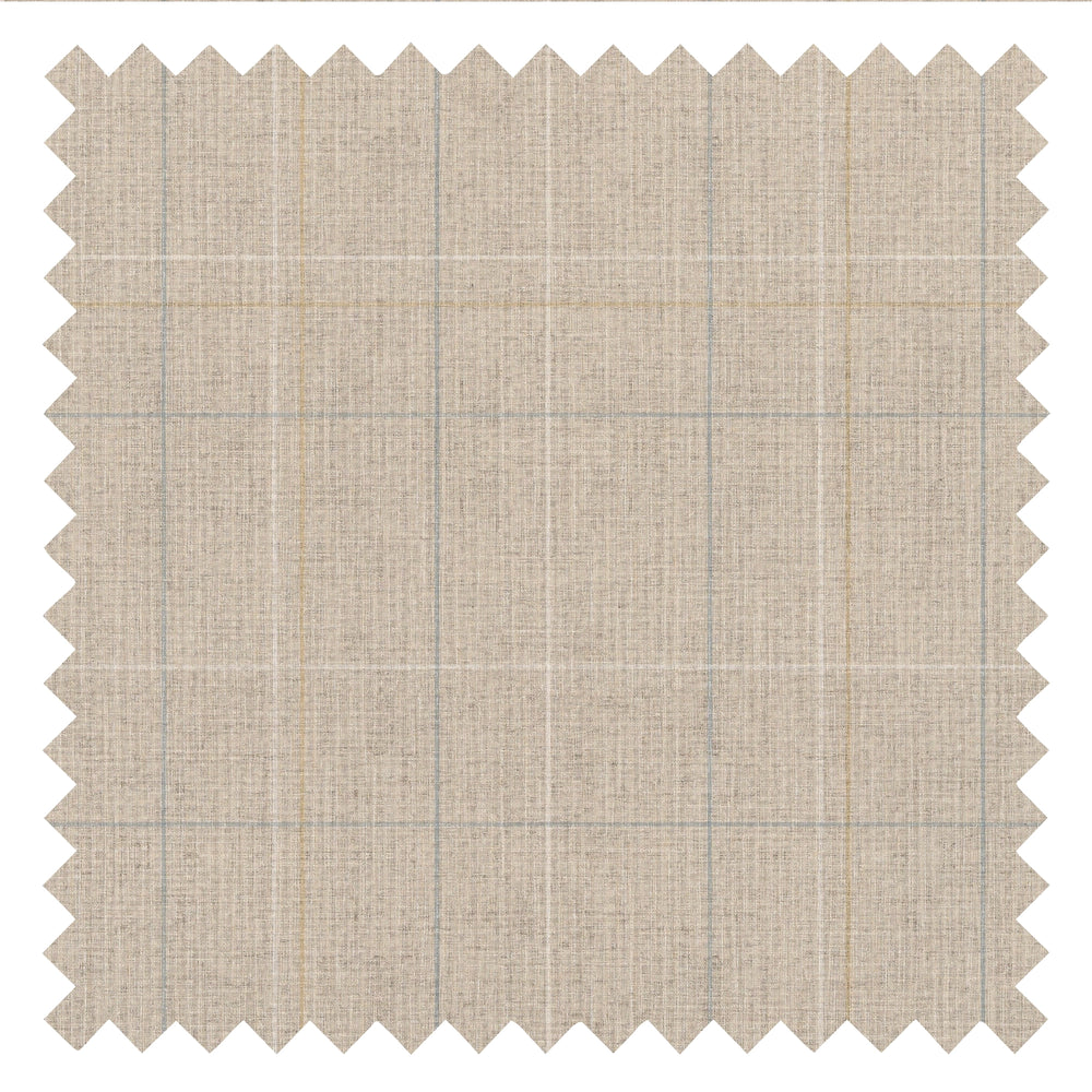 Royal Check Fabric in Cream, Blue and Yellow