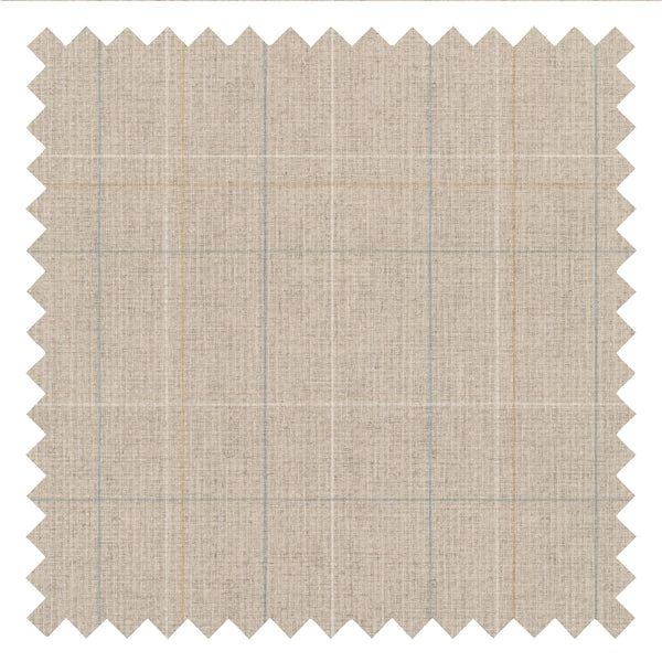 Royal Check Fabric in Cream, Blue and Yellow
