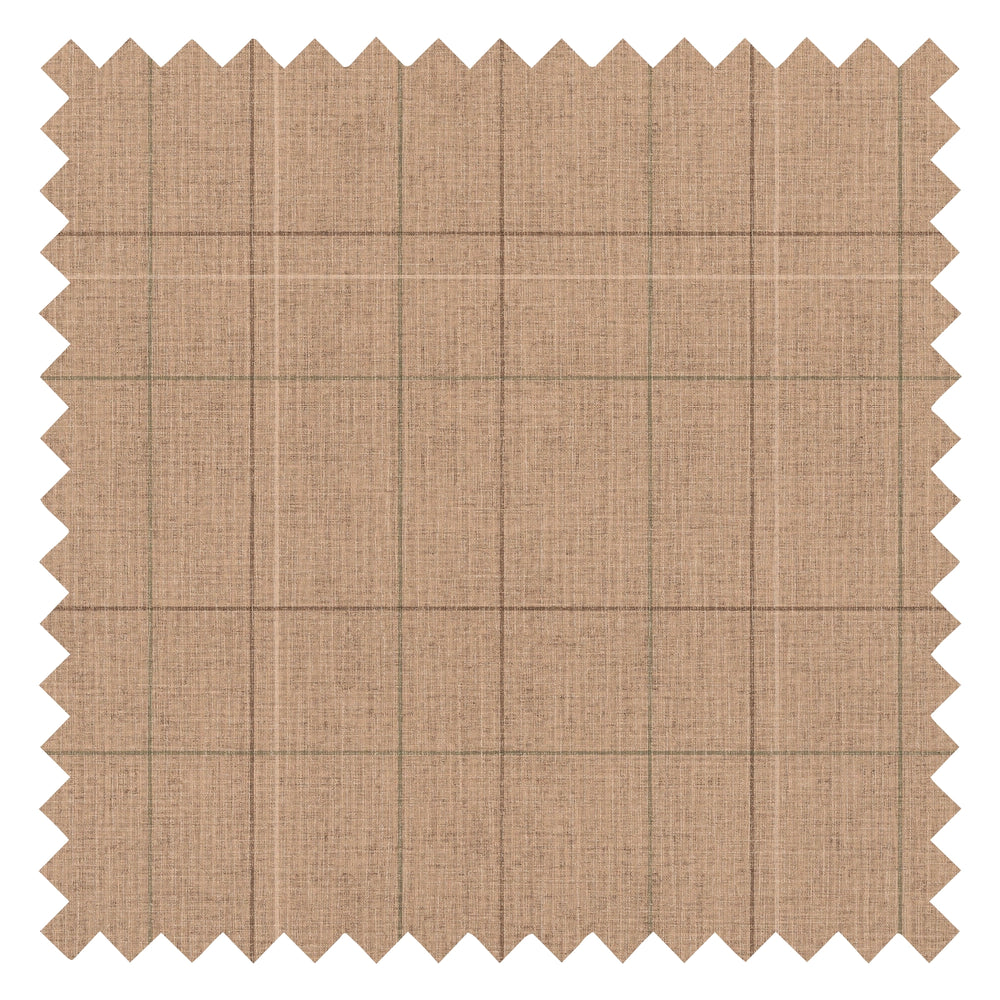 Royal Check Fabric in Camel, Whiskey and Peat