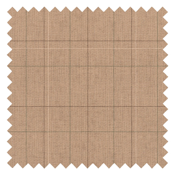 Royal Check Fabric in Camel, Whiskey and Peat