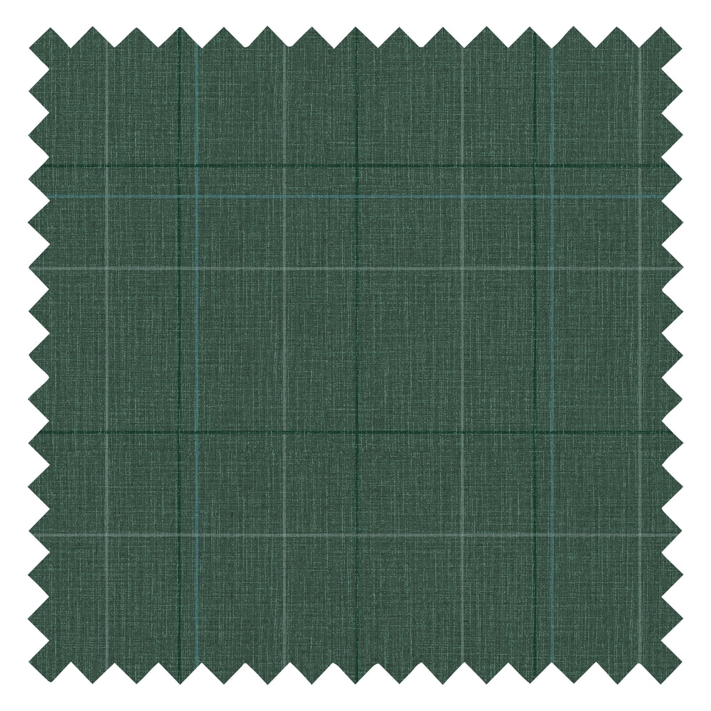 Royal Check Fabric in Dark Green, Sage and Turquoise
