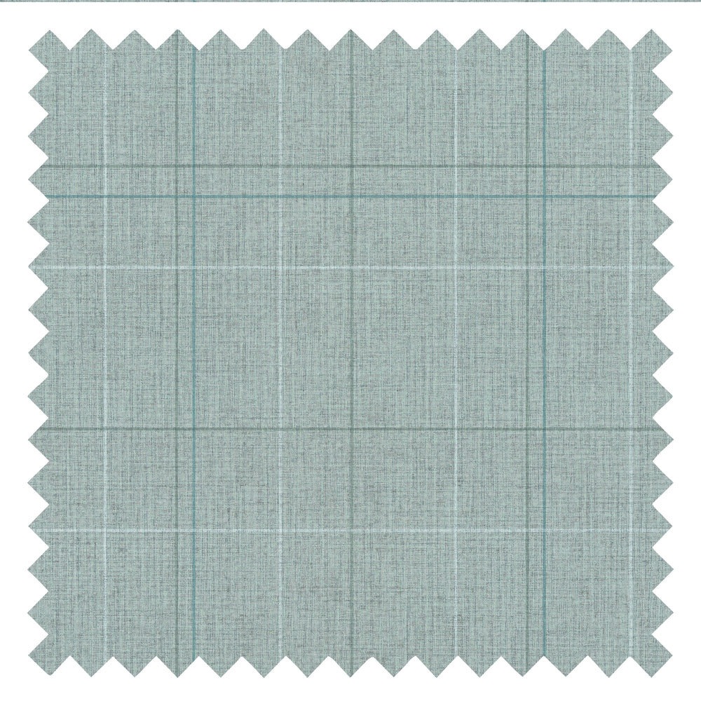 Royal Check Fabric in Soft Teal, Beige and Dark Teal