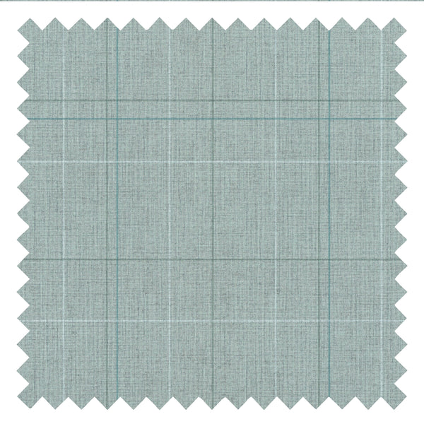 Royal Check Fabric in Soft Teal, Beige and Dark Teal