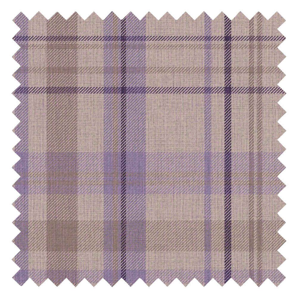 Royal Tartan Fabric in Lavender, Beige and Plum