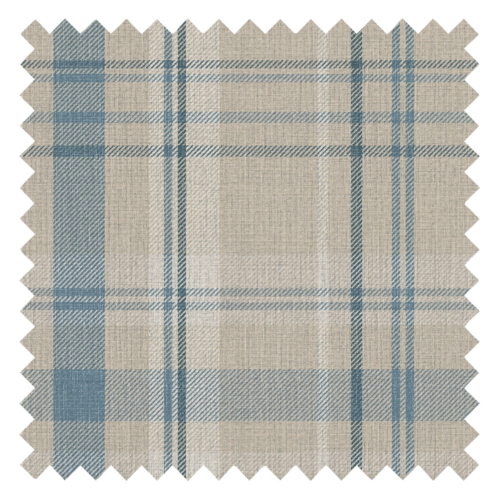 Royal Tartan Fabric in Beige, Soft Teal and Cream