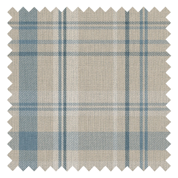 Royal Tartan Fabric in Beige, Soft Teal and Cream