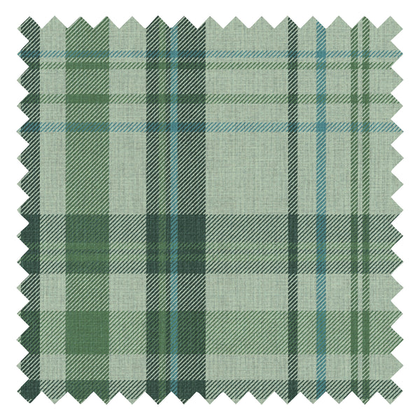 Royal Tartan Fabric in Sage, Green and Turquoise
