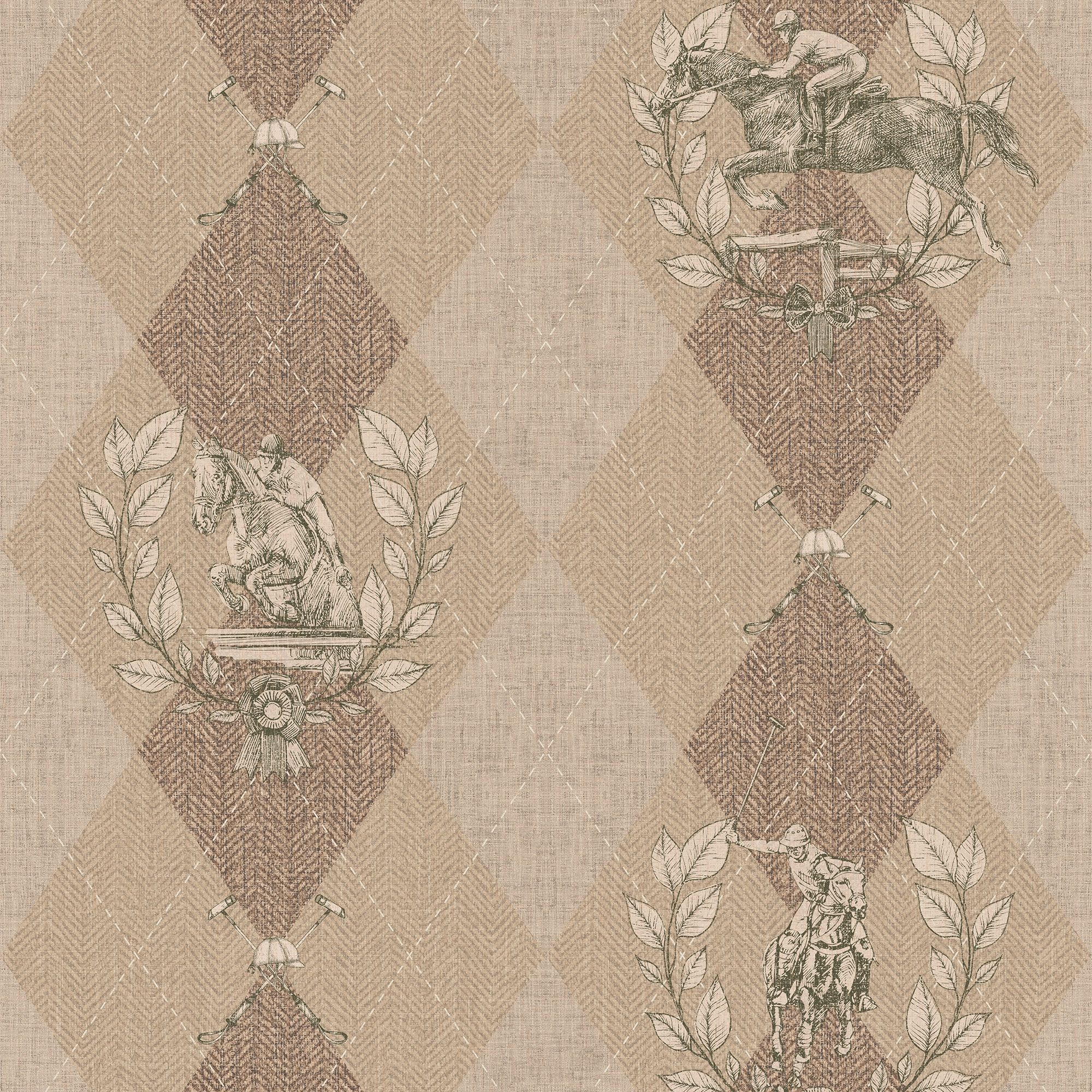 Racing Silk Wallpaper in Camel & Whiskey