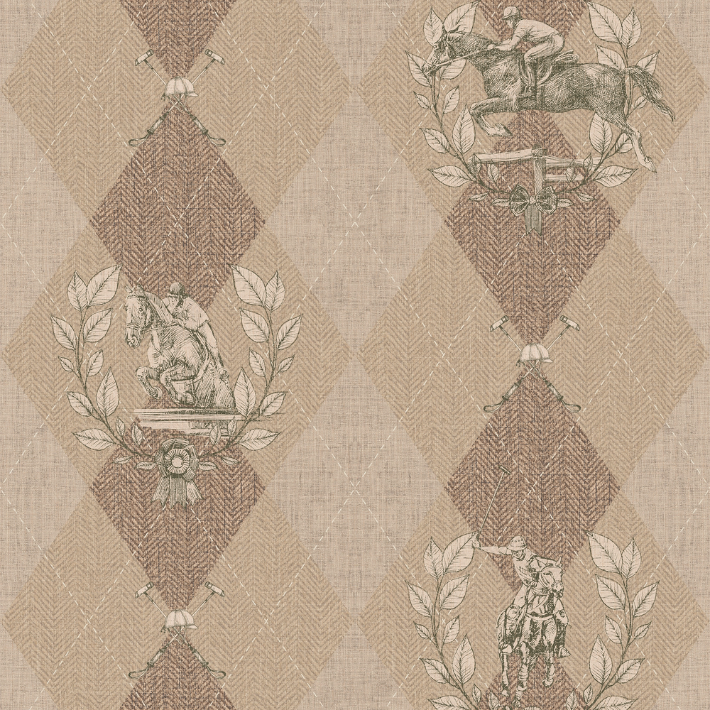 Racing Silk Wallpaper in Camel & Whiskey