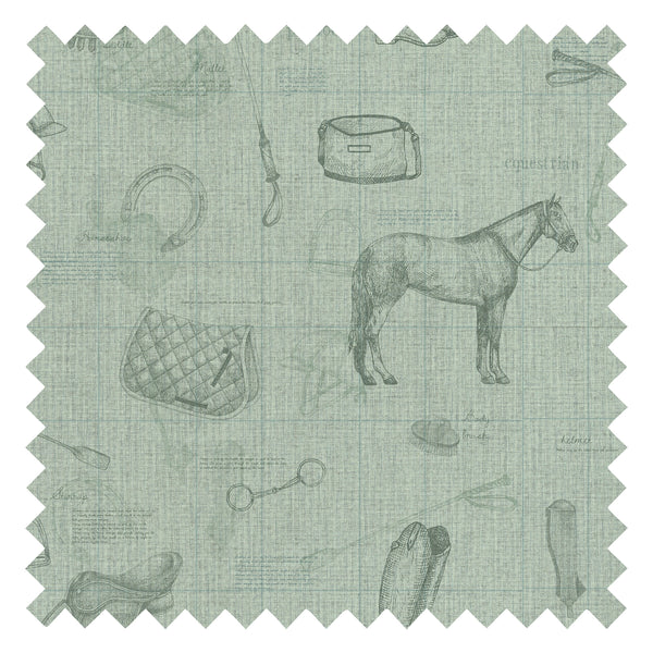 Vintage Sport Sketch Fabric in Sage and Green