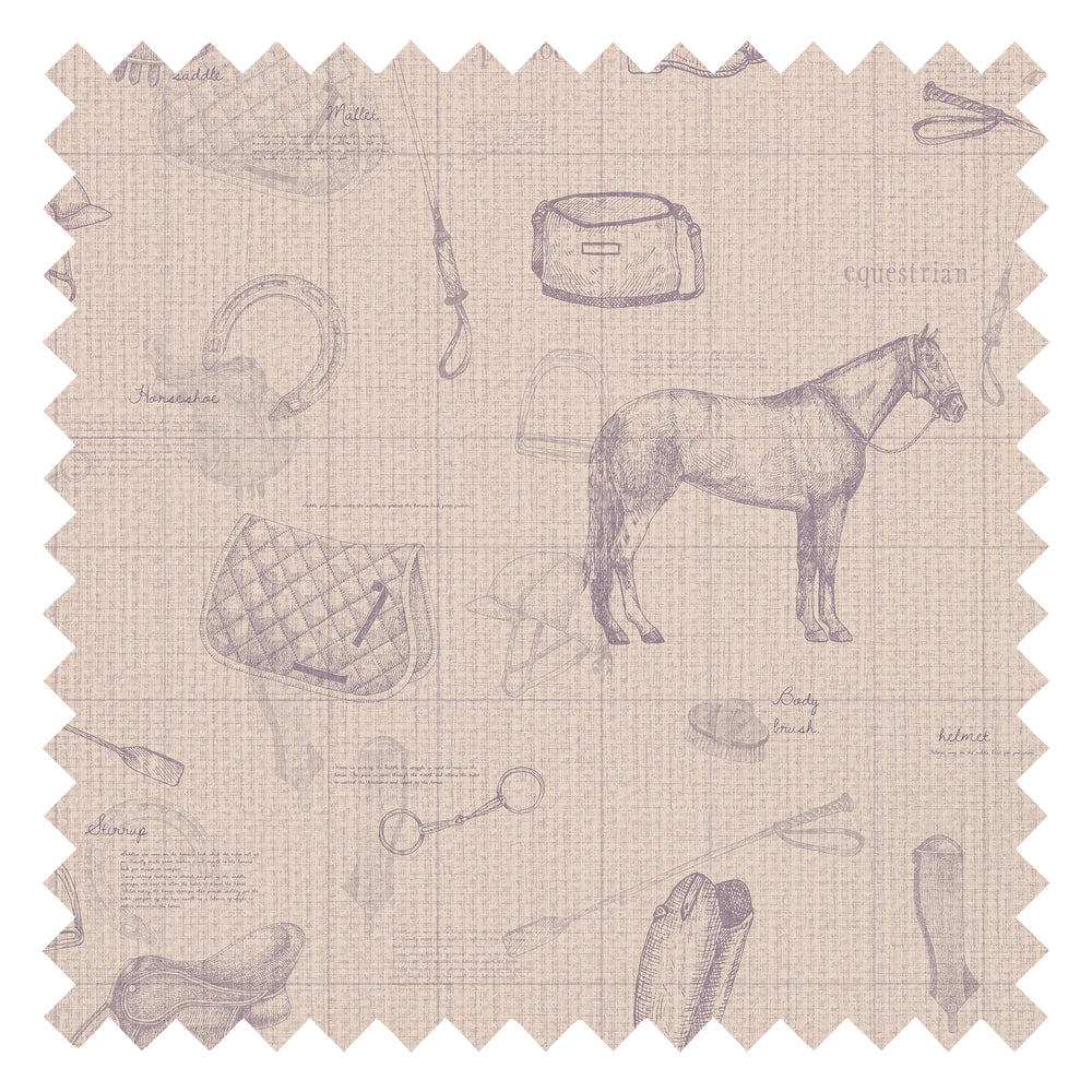 Vintage Sport Sketch Fabric in Lavender and Beige