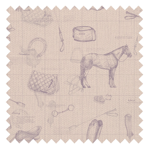 Vintage Sport Sketch Fabric in Lavender and Beige