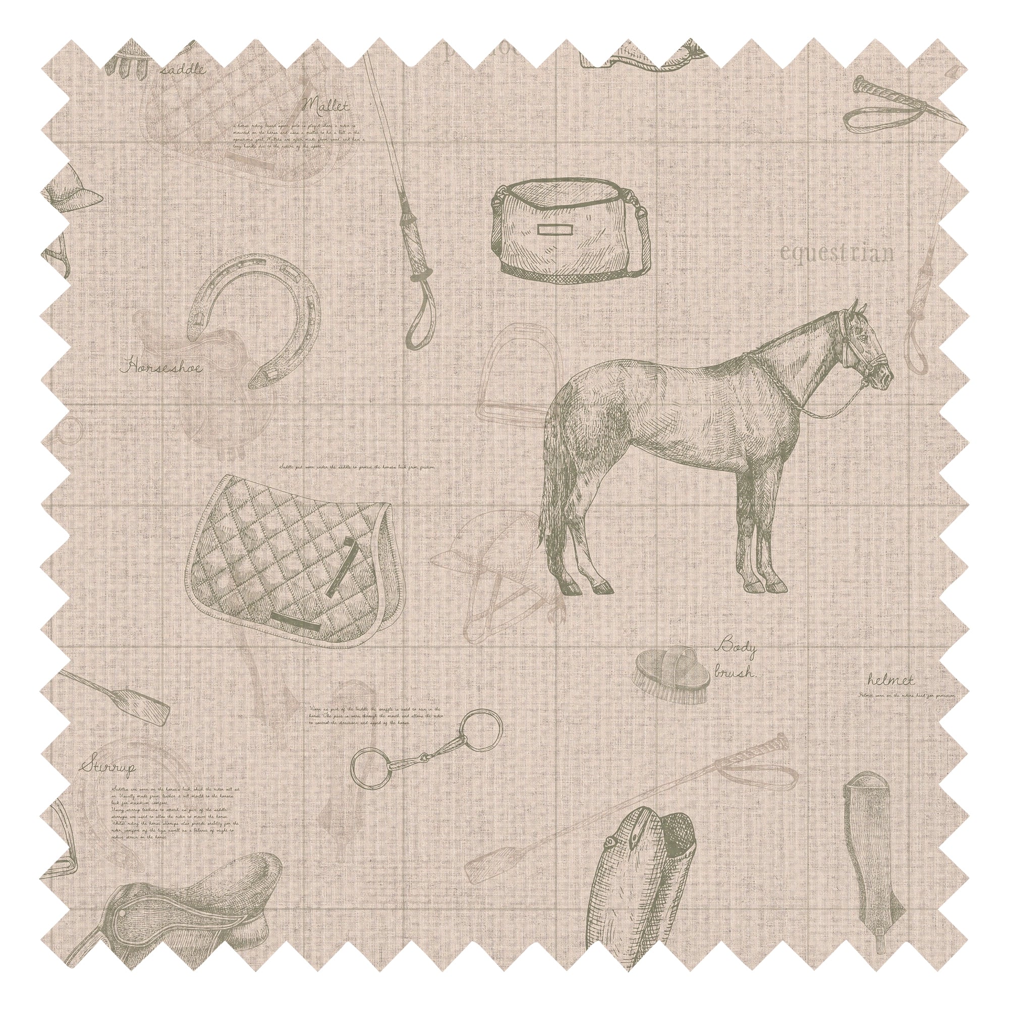 Vintage Sport Sketch Fabric in Camel & Peat