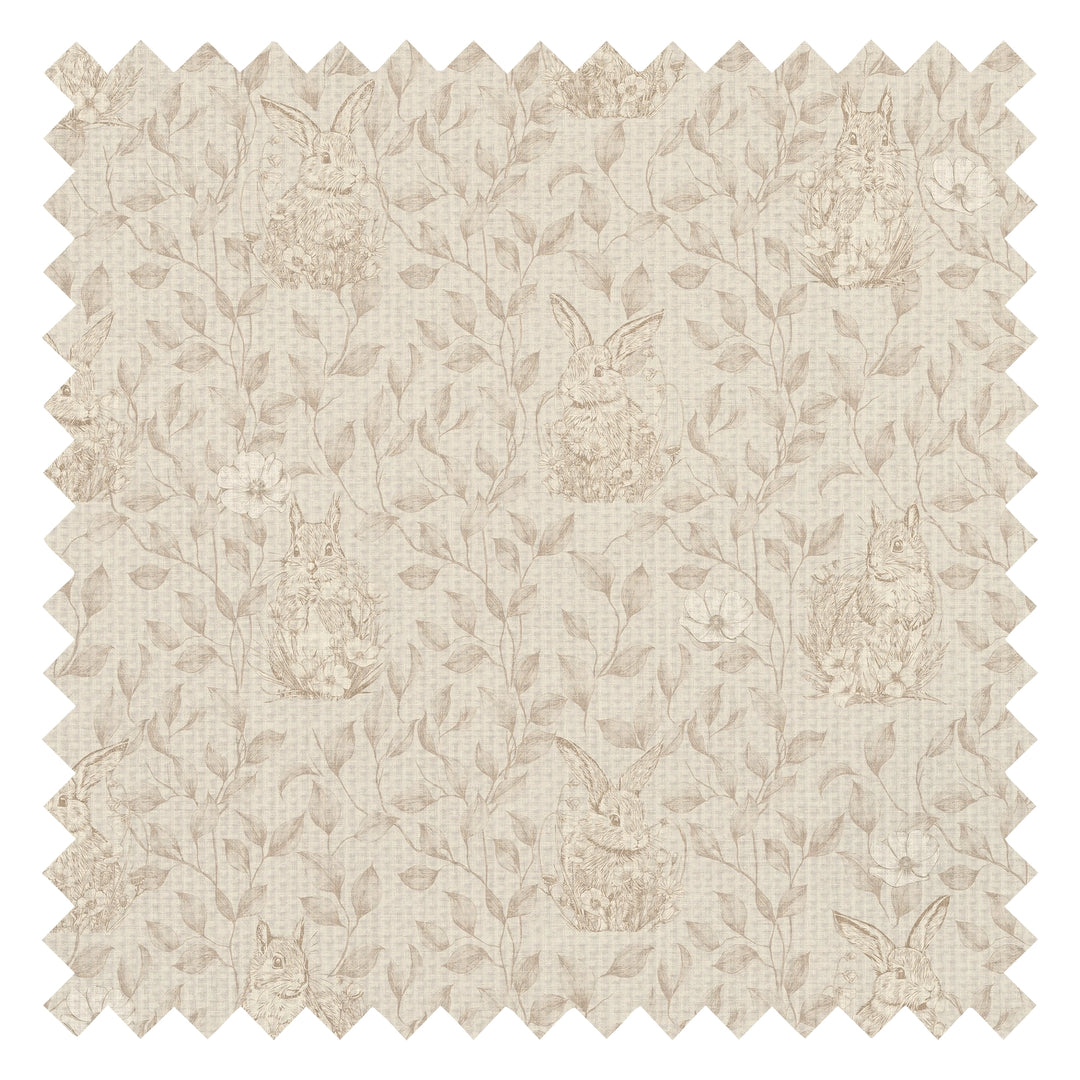Woodland Sanctuary Fabric in Natural on Dark Cream
