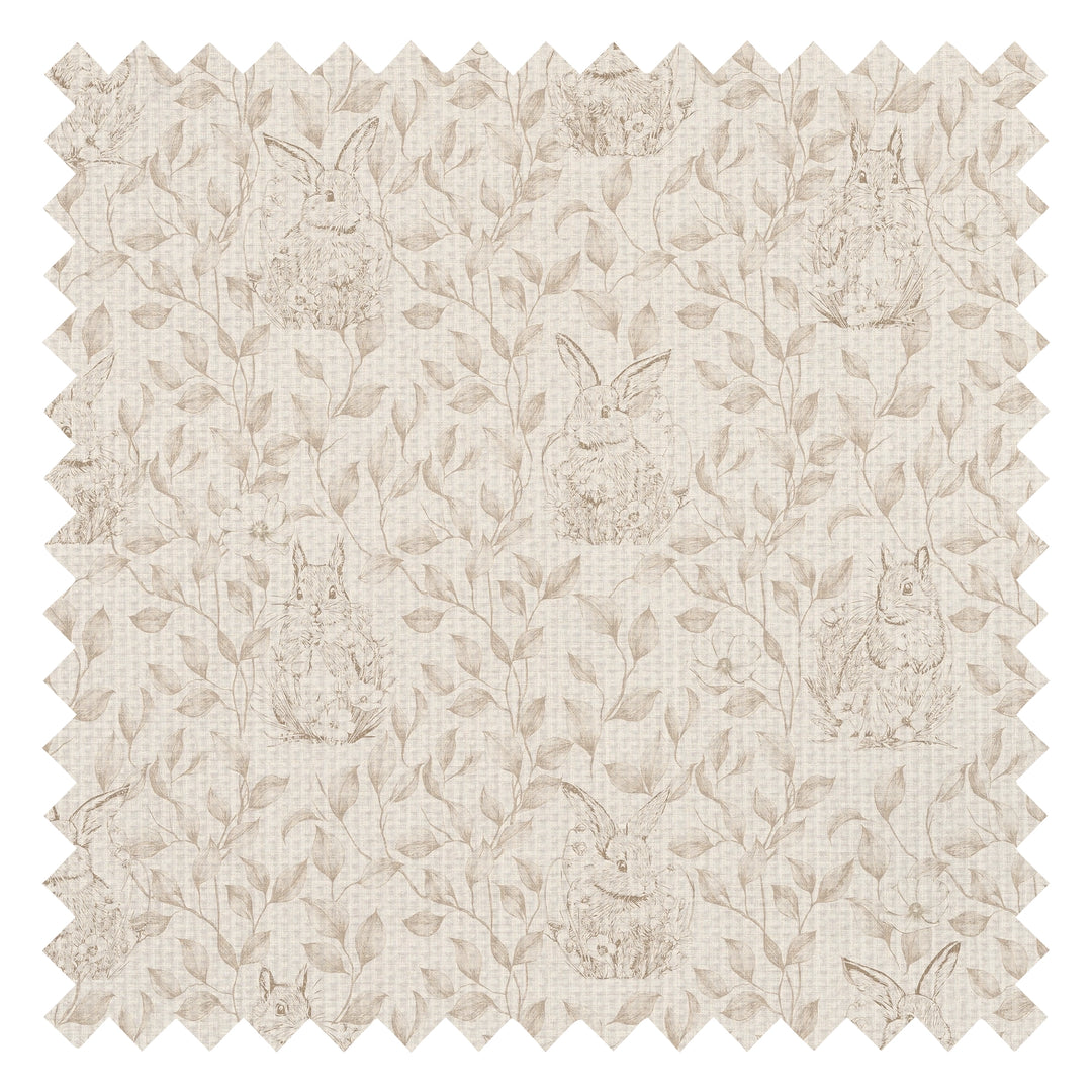Woodland Sanctuary Fabric in Natural on Light Cream