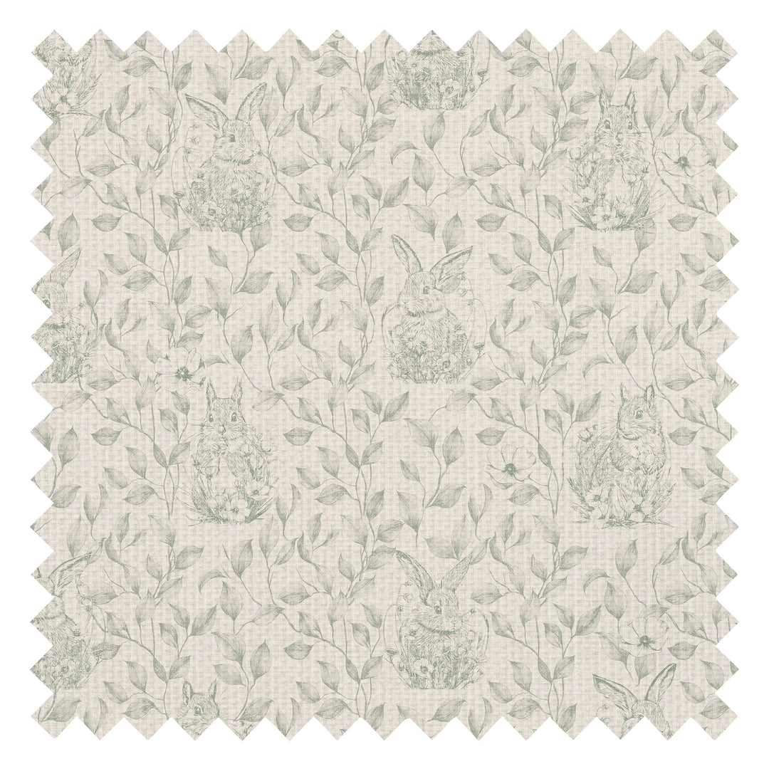 Woodland Sanctuary Fabric in Sage on Cream