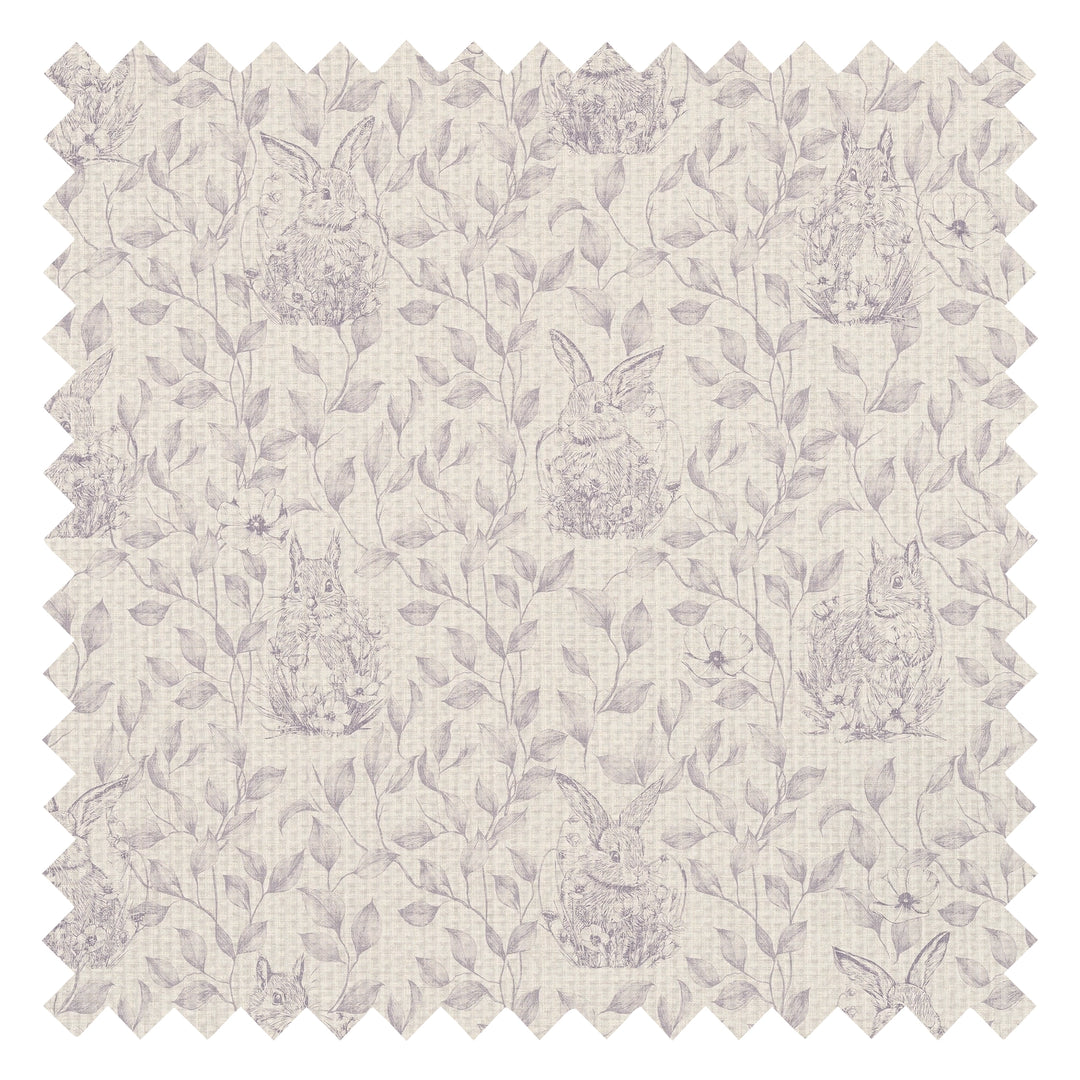 Woodland Sanctuary Fabric in Lavender on Cream