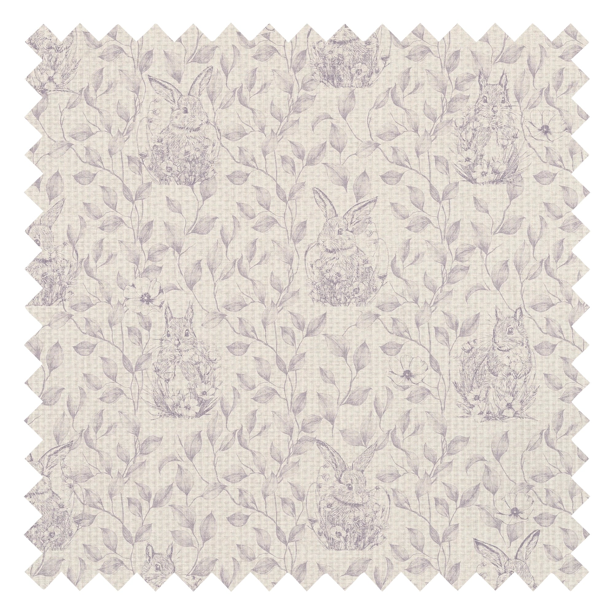 Woodland Sanctuary Fabric in Lavender on Cream