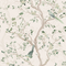 Sample of Branches and Birdsong Wallpaper in Sage on Vintage Cream