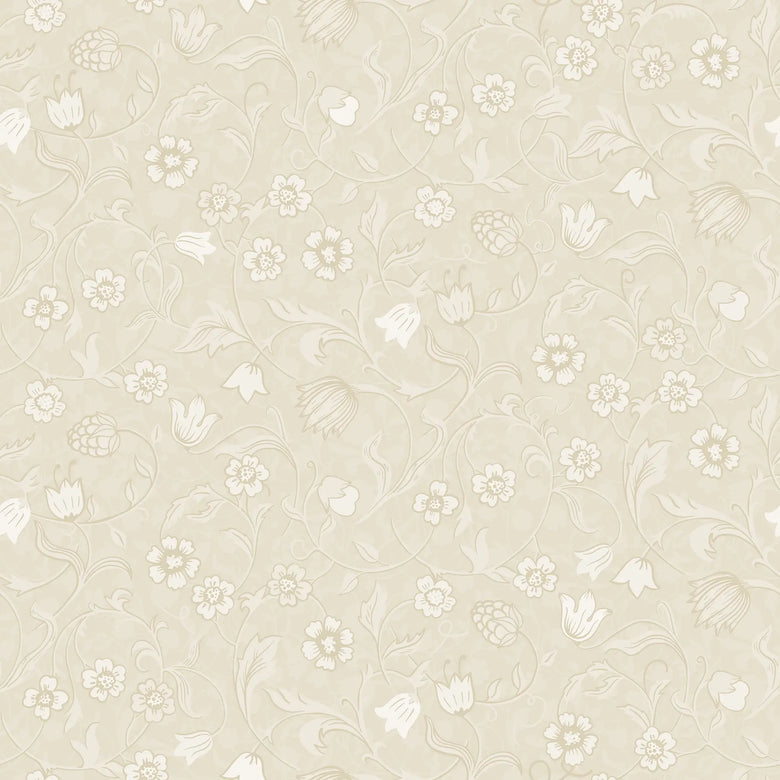 Sample of Rosehill Cottage Wallpaper in Cream on Buttercream