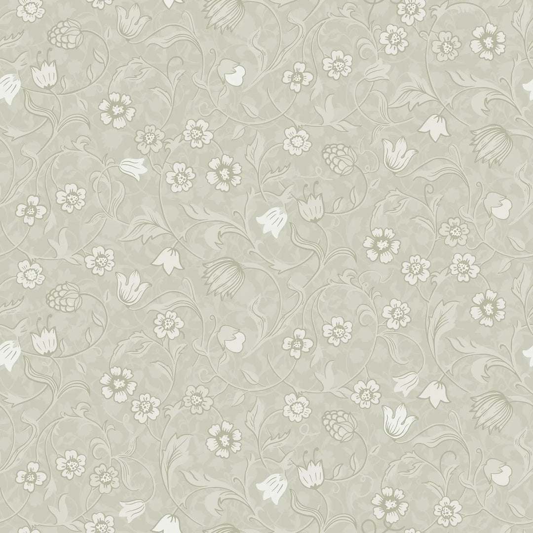 Sample of Rosehill Cottage Wallpaper in Cream on Soft Sage