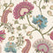Sample of Beaumont Wallpaper in Raspberry and Blue on Linen Cream