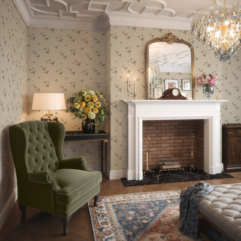 The Mallards Wallpaper in Buttercream