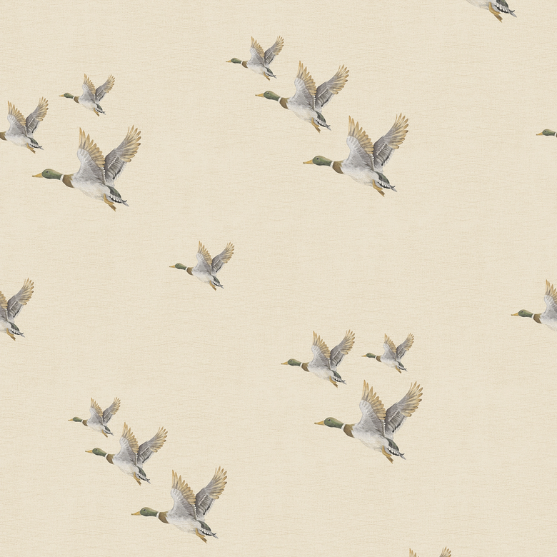 The Mallards Wallpaper in Buttercream
