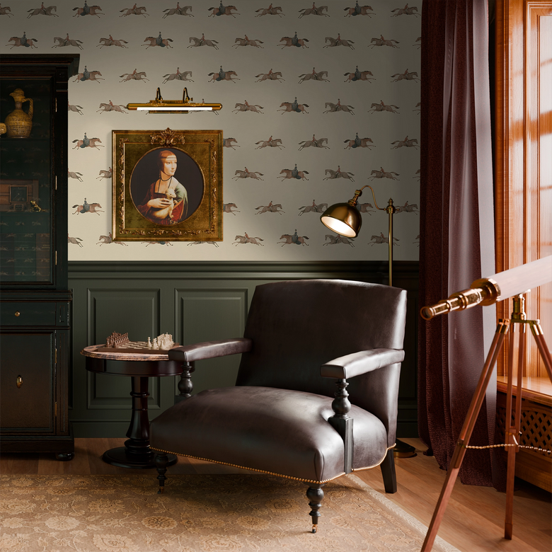 At the Races Wallpaper in Buttercream