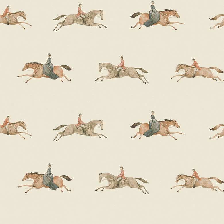 At the Races Wallpaper in Buttercream