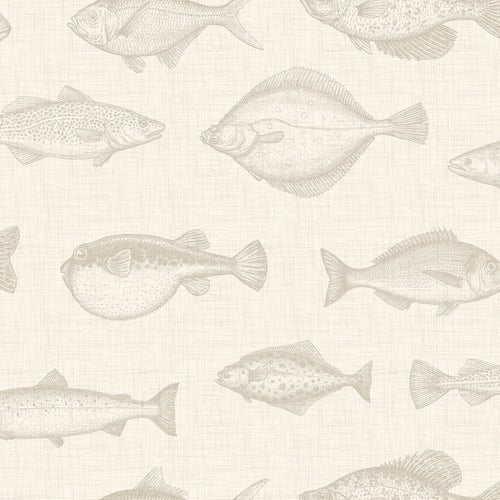 Gone Fishing Wallpaper in Stone