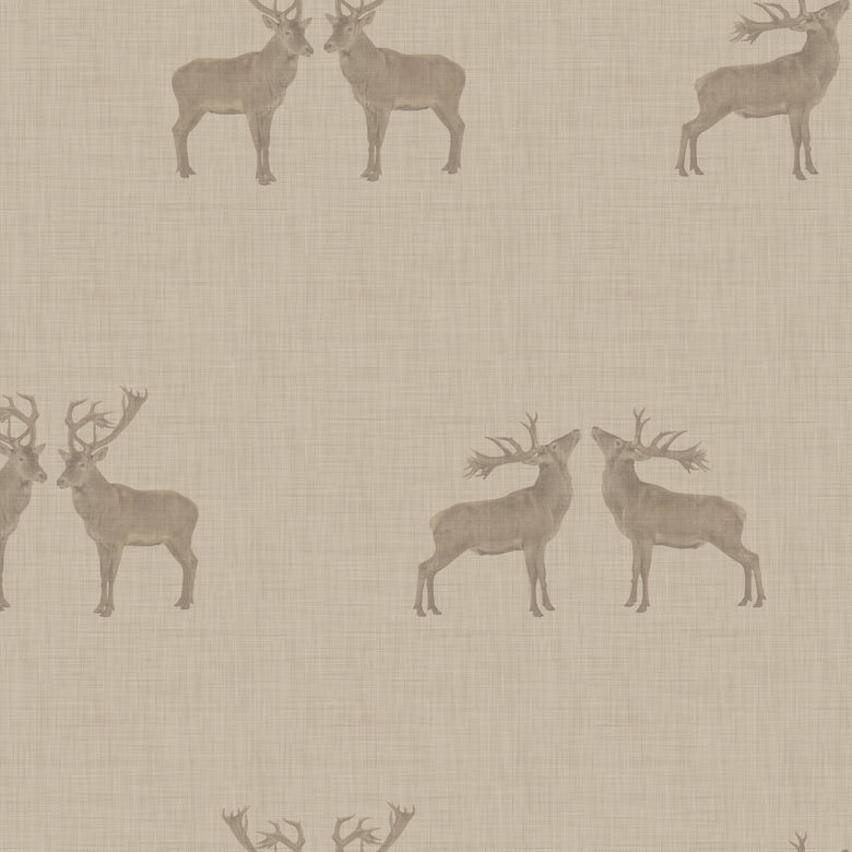 Majestic Stag Wallpaper in Brow Tine Beige