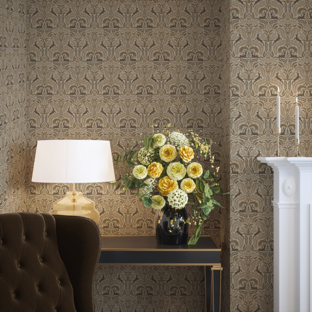 The Endearing Deer Wallpaper in Earthy Tones